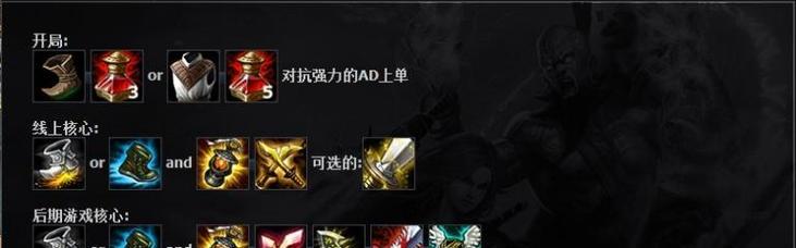 英雄联盟比赛出装攻略大全（从头到尾的英雄装备选择指南）